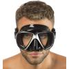 imageCressi Perfect View Scuba Diving Snorkeling Mask in Pure Comfortable Silicone  Liberty Duo Designed in ItalyBlackBlackSilver