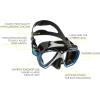 imageCressi Perfect View Scuba Diving Snorkeling Mask in Pure Comfortable Silicone  Liberty Duo Designed in ItalyBlackBlueBlue