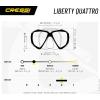 imageCressi Perfect View Scuba and Snorkeling Mask in Pure Comfortable Silicone  Liberty Quattro Designed in ItalyClearBlackSilver