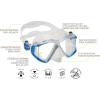 imageCressi Perfect View Scuba and Snorkeling Mask in Pure Comfortable Silicone  Liberty Quattro Designed in ItalyClearSapphireSilver