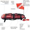 imageCressi Spearfishing Signal Board Buoy  Spearguns Holder wLine ampamp Flag  Pockets Ring  Designed Quality Since 1946 RedWhiteBlack