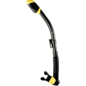 imageCressi Adult Diving Dry Snorkel with Splash Guard and Top Valve  Supernova Dry Designed in ItalyBlackYellow