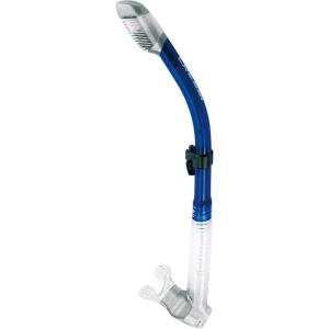 imageCressi Adult Diving Dry Snorkel with Splash Guard and Top Valve  Supernova Dry Designed in ItalyClearCobalt