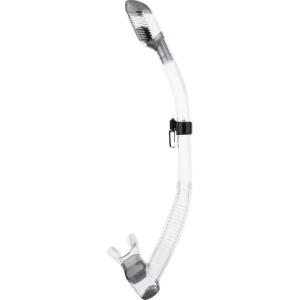 imageCressi Adult Diving Dry Snorkel with Splash Guard and Top Valve  Supernova Dry Designed in ItalyClearGrey