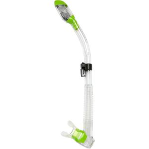 imageCressi Adult Diving Dry Snorkel with Splash Guard and Top Valve  Supernova Dry Designed in ItalyClearLime