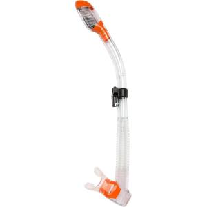 imageCressi Adult Diving Dry Snorkel with Splash Guard and Top Valve  Supernova Dry Designed in ItalyClearOrange