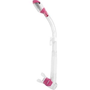 imageCressi Adult Diving Dry Snorkel with Splash Guard and Top Valve  Supernova Dry Designed in ItalyClearPink