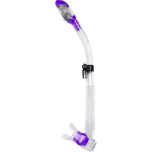 imageCressi Adult Diving Dry Snorkel with Splash Guard and Top Valve  Supernova Dry Designed in ItalyClearPurple