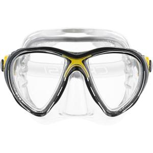 imageCressi Adult HighEnd Scuba Diving Mask Made in the Revolutionary Crystal Silicone  Big Eyes Evolution Crystal Made in ItalyBlackYellow