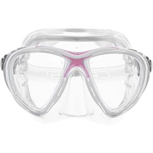imageCressi Adult HighEnd Scuba Diving Mask Made in the Revolutionary Crystal Silicone  Big Eyes Evolution Crystal Made in ItalyWhitePink