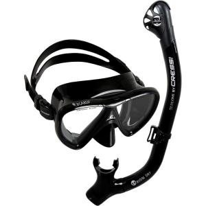 imageCressi Adult Snorkeling Kit Mask ampamp Dry Snorkel  Quality Equipment for Discovering The Underwater World  Ocean Combo Designed in ItalyBlackBlackBlack