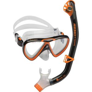 imageCressi Adult Snorkeling Kit Mask ampamp Dry Snorkel  Quality Equipment for Discovering The Underwater World  Ocean Combo Designed in ItalyBlackOrange