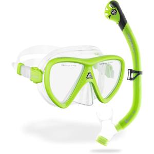 imageCressi Adult Snorkeling Kit Mask ampamp Dry Snorkel  Quality Equipment for Discovering The Underwater World  Ocean Combo Designed in ItalyClearLime