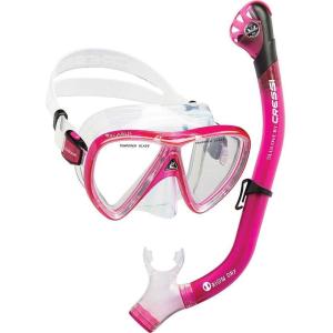 imageCressi Adult Snorkeling Kit Mask ampamp Dry Snorkel  Quality Equipment for Discovering The Underwater World  Ocean Combo Designed in ItalyClearTranslucent Pink