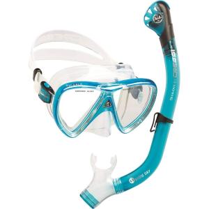 imageCressi Adult Snorkeling Kit Mask ampamp Dry Snorkel  Quality Equipment for Discovering The Underwater World  Ocean Combo Designed in ItalyClearTranslucent Aquamarine