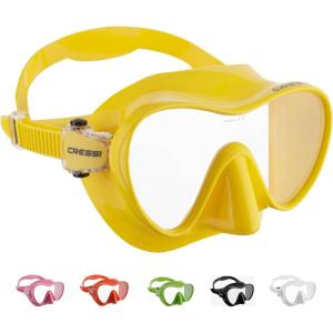 imageCressi F1 Scuba Diving Snorkeling Frameless Mask  Perfect Seal Silicone Skirt  Designed in Italy by CressiYellow