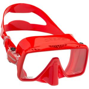 imageCressi Frameless Adult Scuba Diving Mask Wide Visibility Silicone Skirt SF1  Quality Since 1946Red