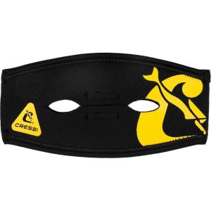 imageCressi Neoprene Mask Strap Cover with Ponytail Opening Keep Hair Tied and Secure with No TanglesBlackYellow