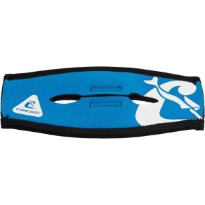 imageCressi Neoprene Mask Strap Cover with Ponytail Opening Keep Hair Tied and Secure with No TanglesBlueWhite