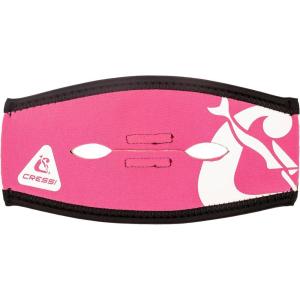 imageCressi Neoprene Mask Strap Cover with Ponytail Opening Keep Hair Tied and Secure with No TanglesPinkWhite