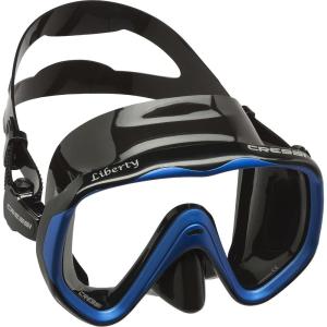 imageCressi Perfect View Scuba Diving Snorkeling Mask in Pure Comfortable Silicone  Available with Different Panoramic Lenses  Liberty Designed in ItalyBlackBlue SPE