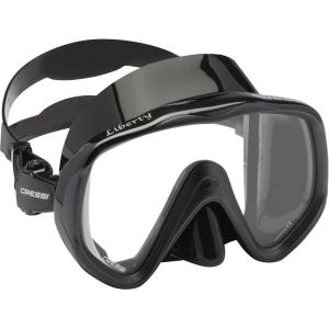 imageCressi Perfect View Scuba Diving Snorkeling Mask in Pure Comfortable Silicone  Available with Different Panoramic Lenses  Liberty Designed in ItalyBlackBlack