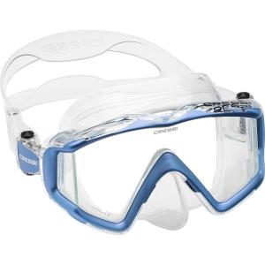 imageCressi Perfect View Scuba Diving Snorkeling Mask in Pure Comfortable Silicone  Available with Different Panoramic Lenses  Liberty Triside Designed in ItalyClearSapphire
