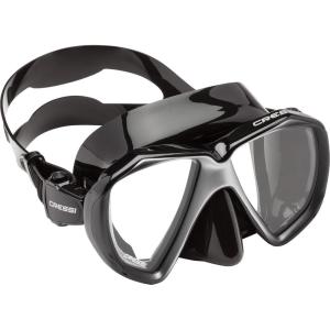 imageCressi Perfect View Scuba Diving Snorkeling Mask in Pure Comfortable Silicone  Liberty Duo Designed in ItalyBlackBlackSilver