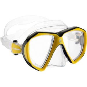 imageCressi Perfect View Scuba Diving Snorkeling Mask in Pure Comfortable Silicone  Liberty Duo Designed in ItalyBlackYellow