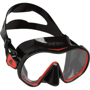 imageCressi Single Lens Frameless Scuba Mask for Good Visibility  FDual Designed in ItalyBlackRed