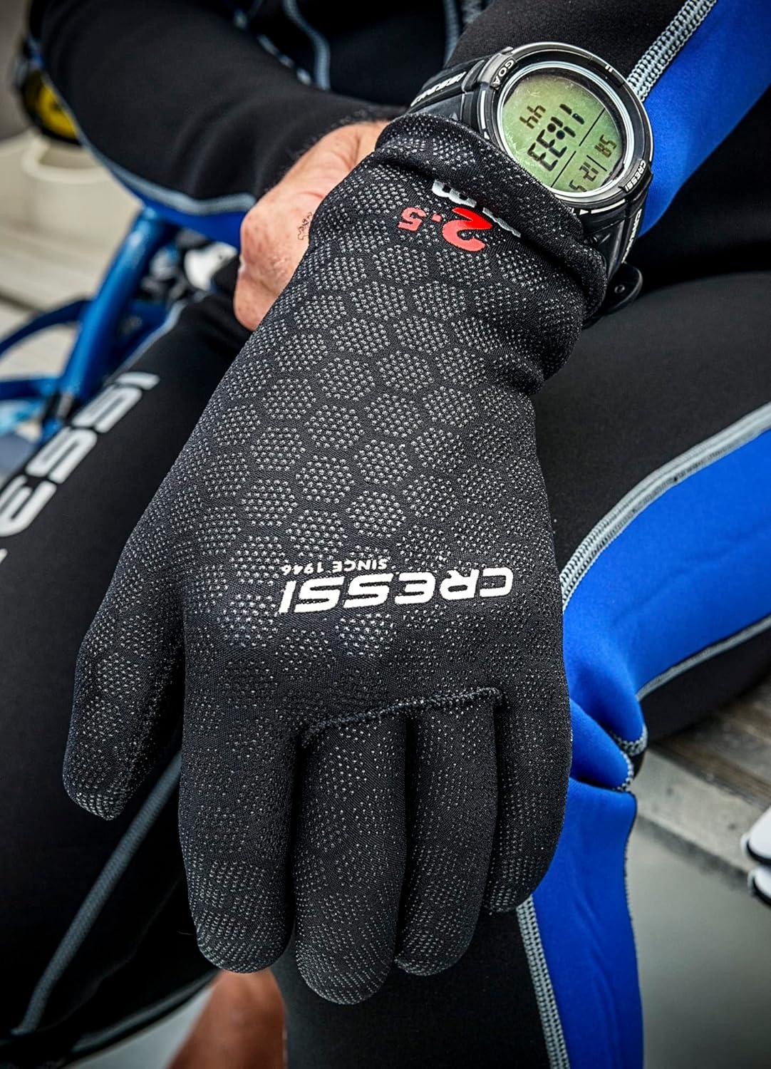 imageCressi Adult 5Fingers Diving Gloves  Neoprene Thermal Protection  for Any Water Activity  High Stretch Gloves Designed in Italy25mm thickness