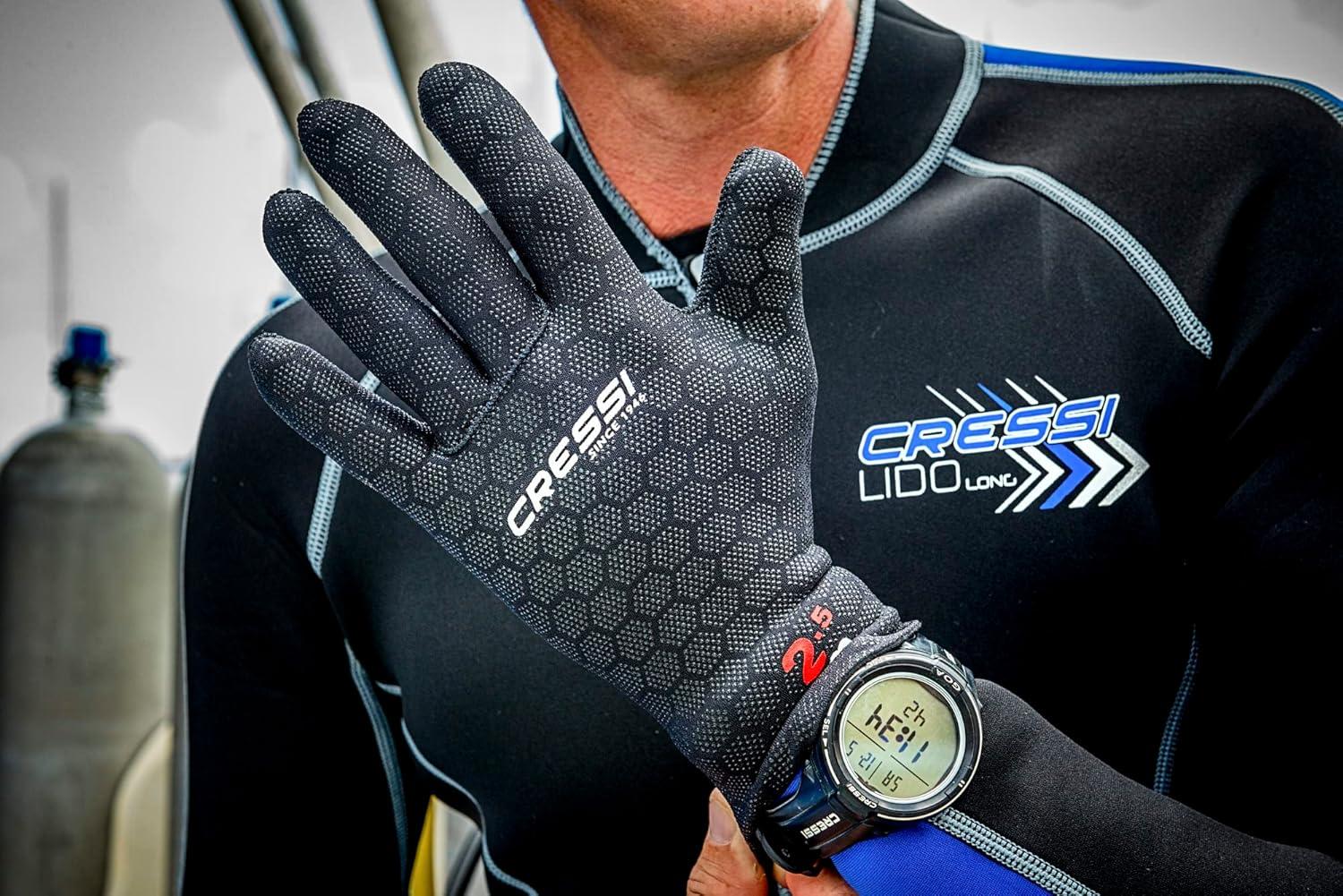 imageCressi Adult 5Fingers Diving Gloves  Neoprene Thermal Protection  for Any Water Activity  High Stretch Gloves Designed in Italy25mm thickness