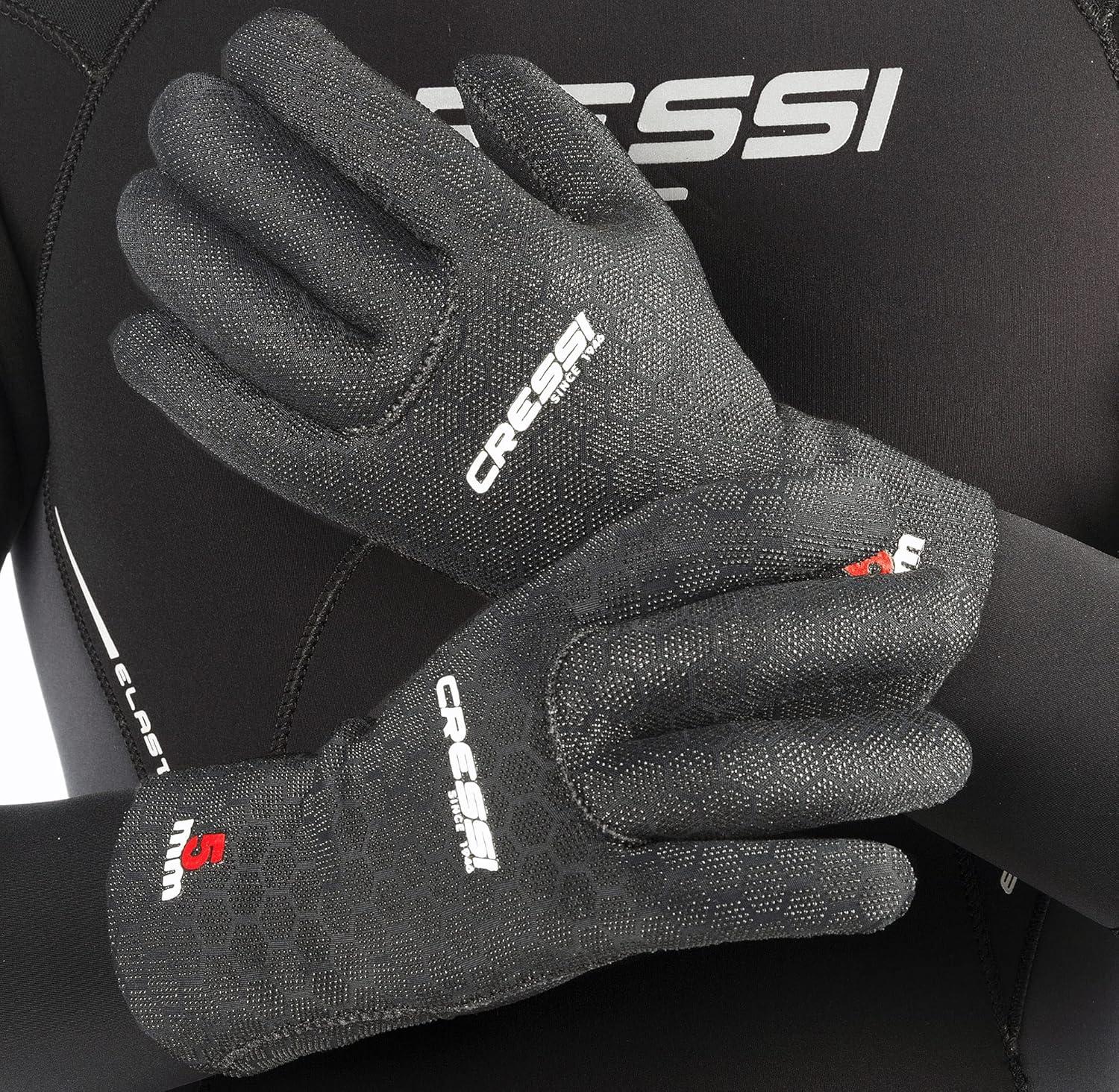 imageCressi Adult 5Fingers Diving Gloves  Neoprene Thermal Protection  for Any Water Activity  High Stretch Gloves Designed in Italy5mm thickness