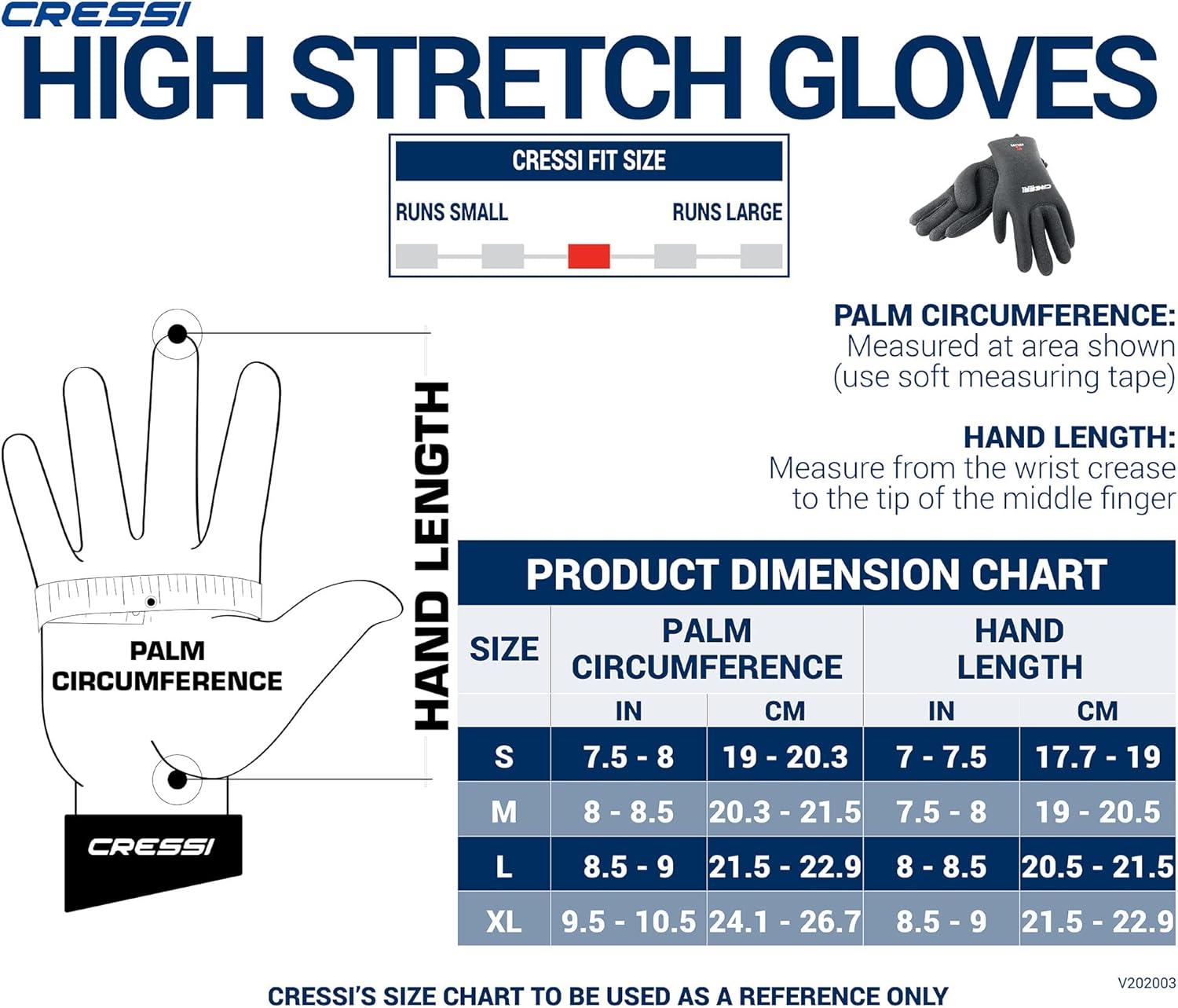imageCressi Adult 5Fingers Diving Gloves  Neoprene Thermal Protection  for Any Water Activity  High Stretch Gloves Designed in Italy5mm thickness