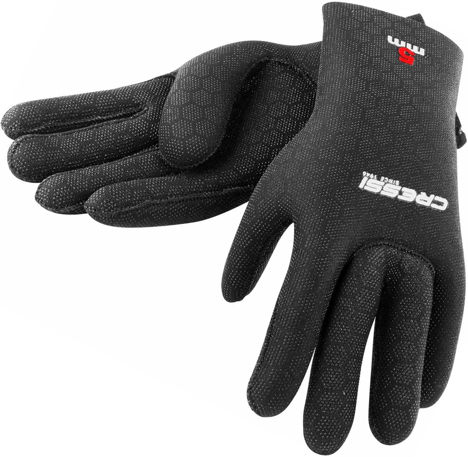 imageCressi Adult 5Fingers Diving Gloves  Neoprene Thermal Protection  for Any Water Activity  High Stretch Gloves Designed in Italy5mm thickness
