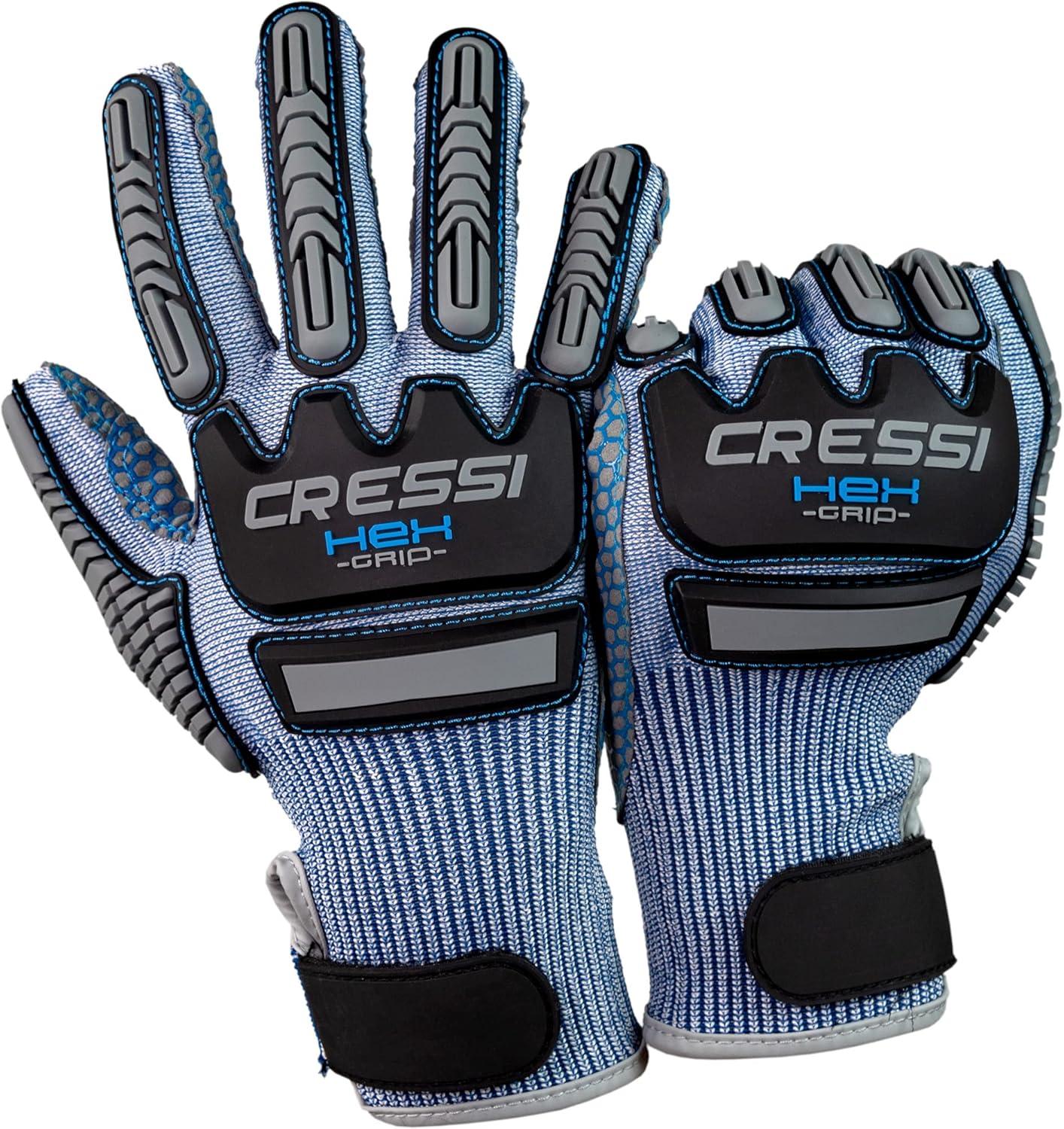 imageCressi Puncture Resistant Diving Gloves  Bumps Protection  Palm Protection Against Stings and Cuts  Ideal for Spearfishing Lobstering HEX Designed in ItalyBlue