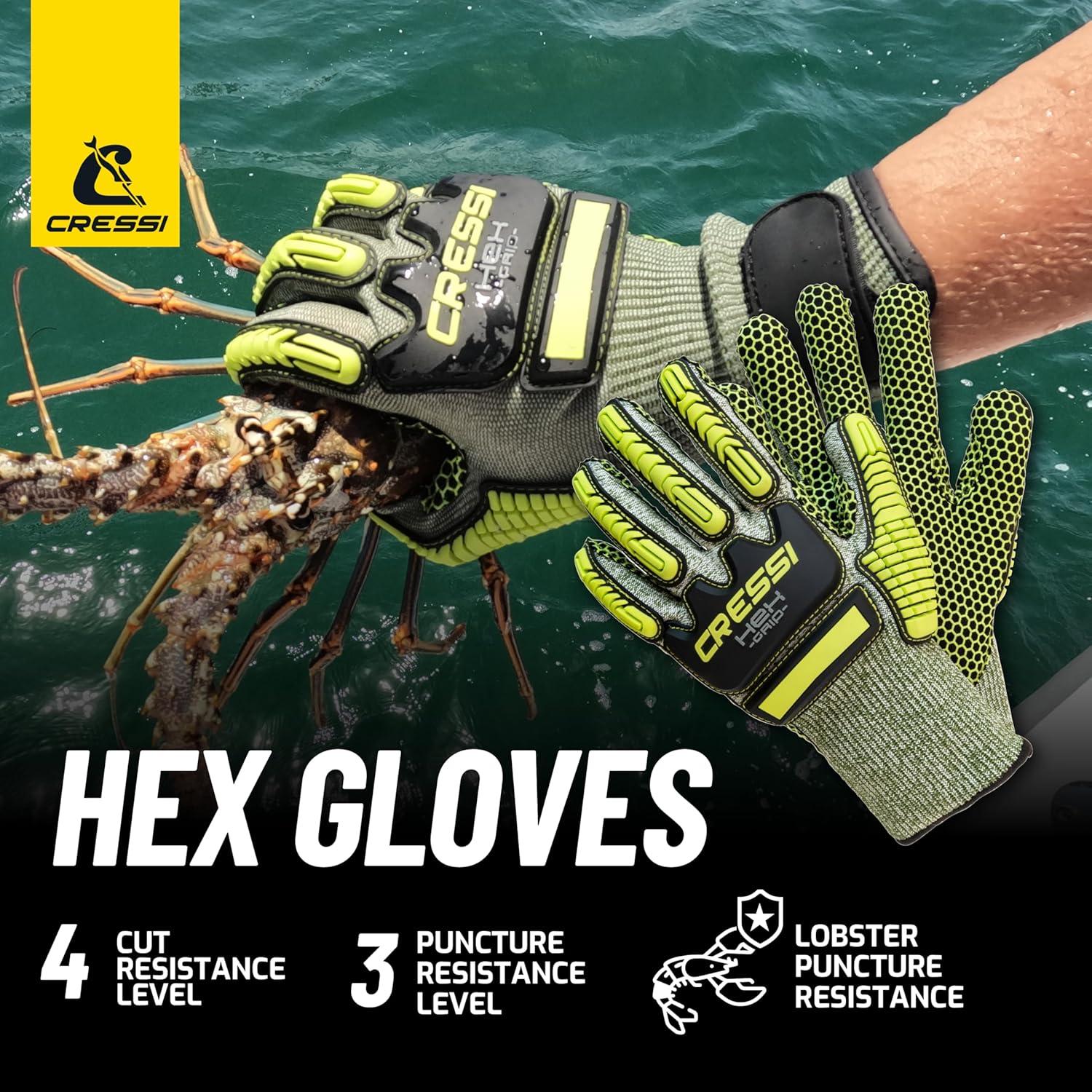 imageCressi Puncture Resistant Diving Gloves  Bumps Protection  Palm Protection Against Stings and Cuts  Ideal for Spearfishing Lobstering HEX Designed in ItalyRed