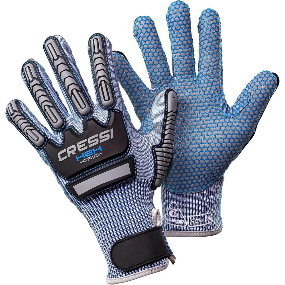 imageCressi Puncture Resistant Diving Gloves  Bumps Protection  Palm Protection Against Stings and Cuts  Ideal for Spearfishing Lobstering HEX Designed in ItalyBlue