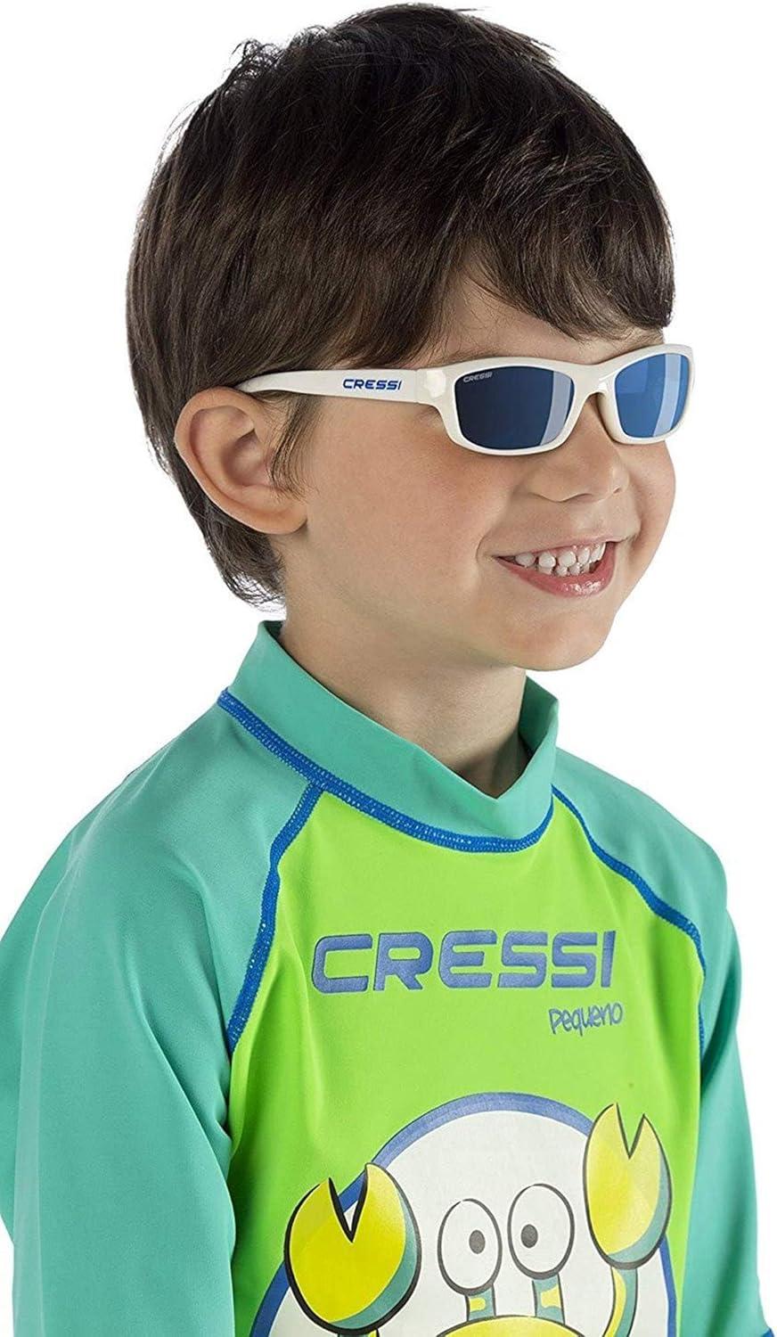 imageCressi Kids Cool Sporty Sunglasses AntiUV Polarized Lenses for 2 to 15 Years Old  Maka ampamp YogiWhiteBlue