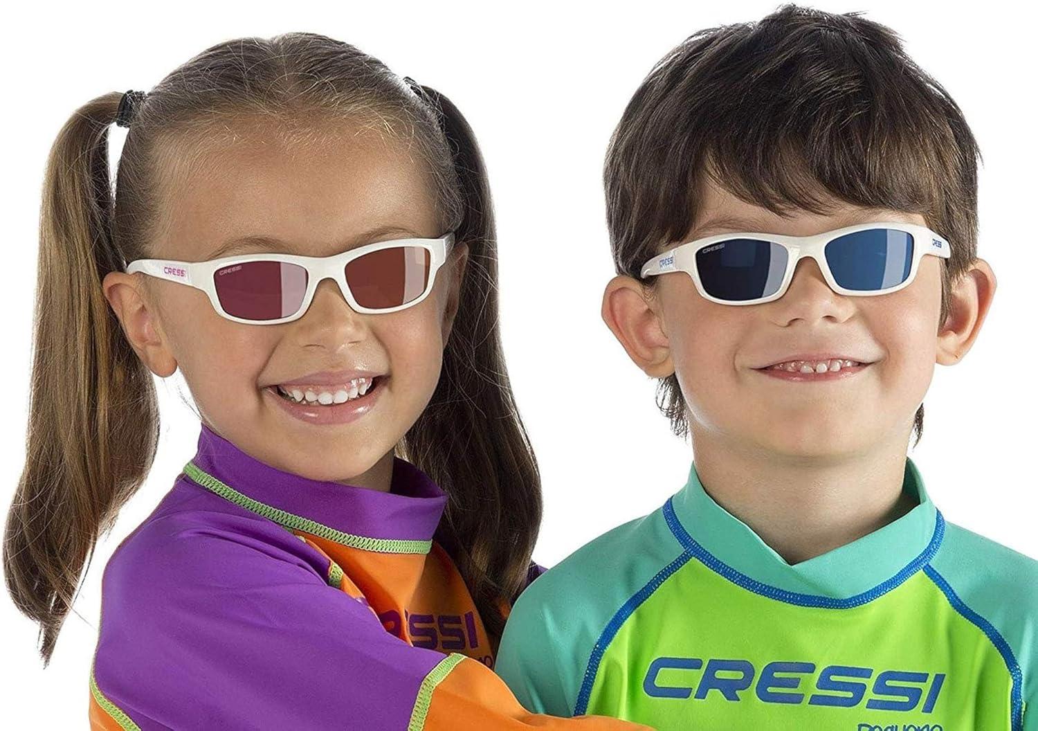 imageCressi Kids Cool Sporty Sunglasses AntiUV Polarized Lenses for 2 to 15 Years Old  Maka ampamp YogiWhiteBlue
