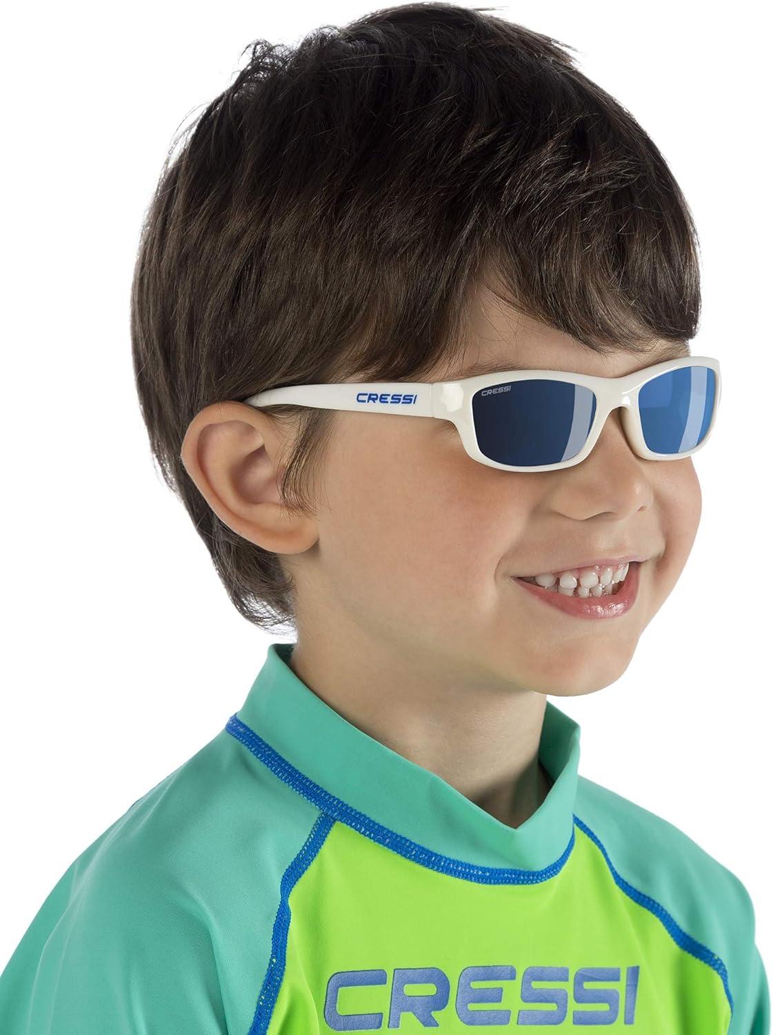 imageCressi Kids Cool Sporty Sunglasses AntiUV Polarized Lenses for 2 to 15 Years Old  Maka ampamp YogiWhiteBlue