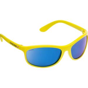 imageCressi Rocker Floating Adult Sport Buoyant Sunglasses Polarized Lenses Protective Case  Best for Beach ActivitiesYellowYellow  Blue Mirrored Lens