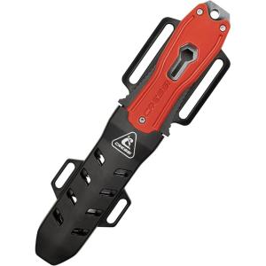 imageCressi Multipurpose Stainless Steel Divers Knife  RustResistant Stainless Steel Blade  QuickRelease Sheath Lizard Designed in ItalyRed