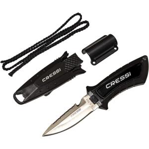 imageCressi Short Blade Knife for Scuba Diving and Spearfishing with QuickRelease Sheath ampamp Hose Holder  Lima designed in ItalyBlack