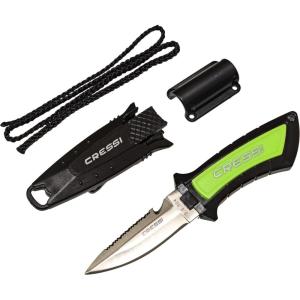 imageCressi Short Blade Knife for Scuba Diving and Spearfishing with QuickRelease Sheath ampamp Hose Holder  Lima designed in ItalyLime