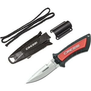imageCressi Short Blade Knife for Scuba Diving and Spearfishing with QuickRelease Sheath ampamp Hose Holder  Lima designed in ItalyRed
