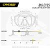 imageCressi Adult Dive Mask with Inclined Lens for Scuba Diving  Optical Lenses Available  Big Eyes  Made in ItalyClearClear