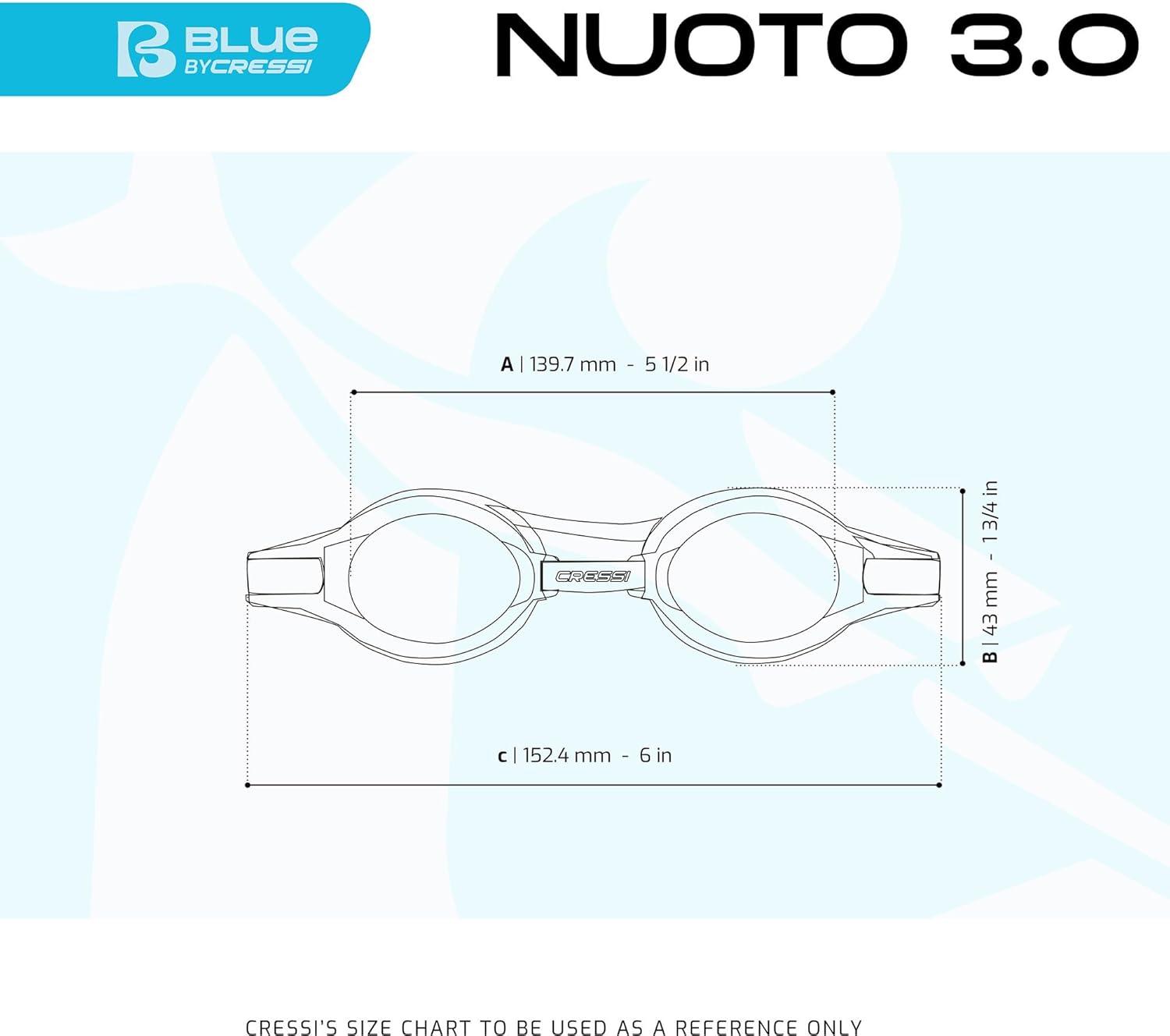 imageCressi Nuoto 30 Swim Goggles BlackBlack Mirrored Lens