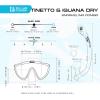 imageCressi Kids Snorkeling Set Short Adjustable Fins Silicone Mask and Dry Snorkel Tinetto Rocks Dry Set Designed in ItalyAqua GreenBlue