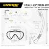 imageLimited Edition HiroQuest Adult Mask ampamp Snorkel Set  Cressi x Steve AokiBlackTurquoise  Spectra lens